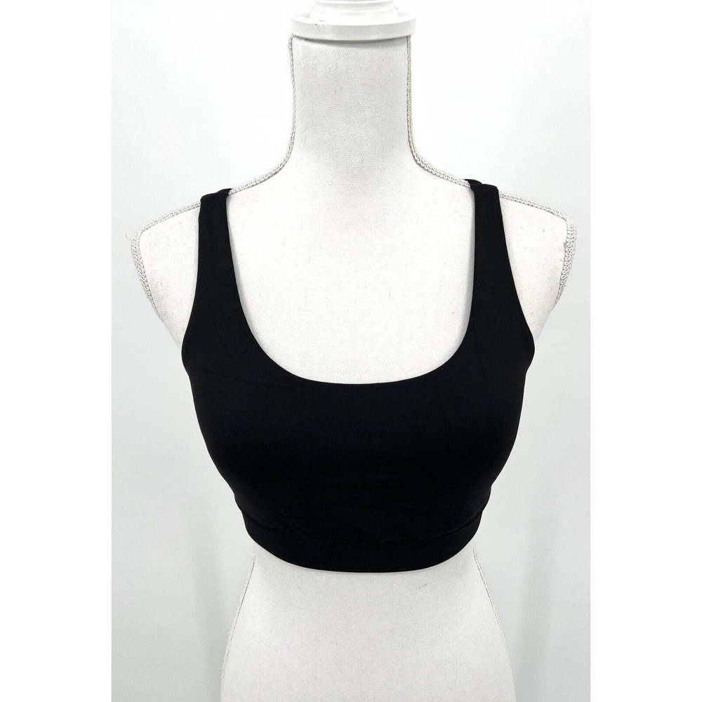 Lululemon Womens Size 8 Black Yoga Workout Cross Back Straps Sports Bra Padded